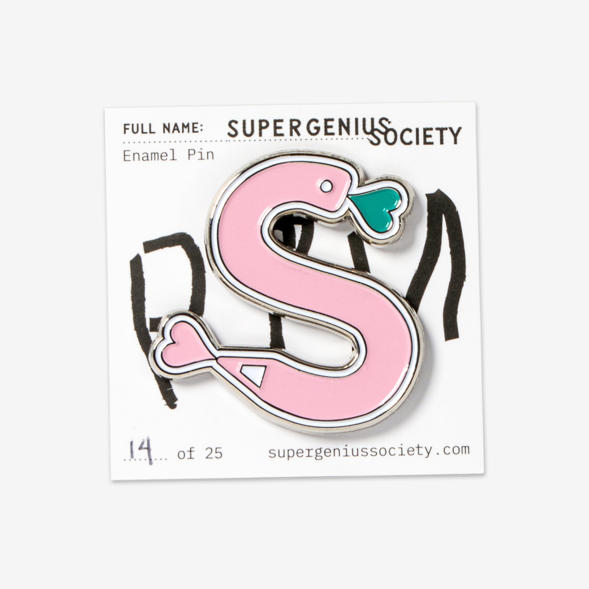 Signature Enamel Pin Single Scribble