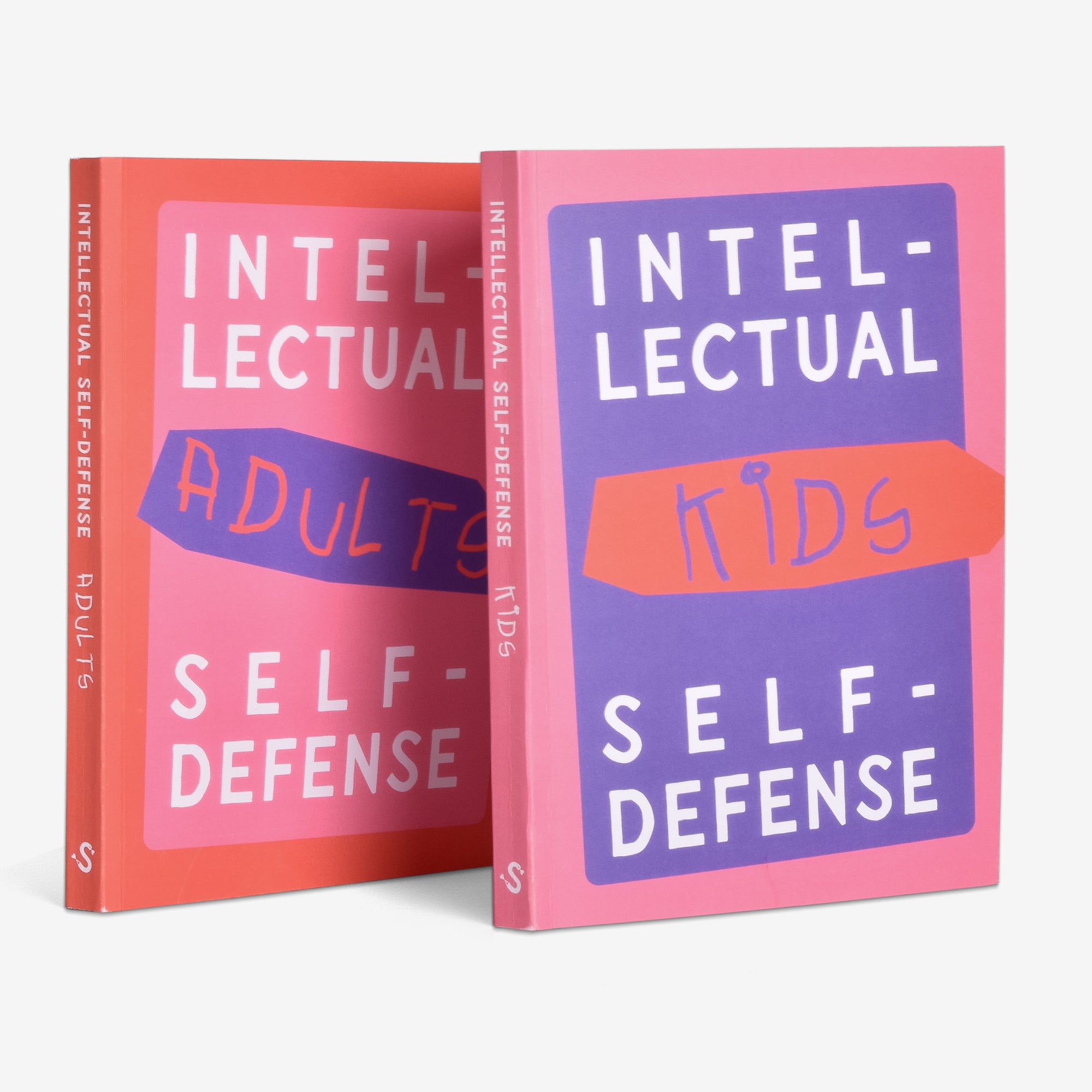 Two books titled 'Intellectual Self-Defense' for adults and 'Intellectual Kids Self-Defense' on a white background.